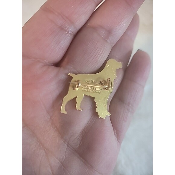 Vintage Kenart Golden Retriever Brooch Pin Gold Tone Jewelry Costume - Picture 7 of 10